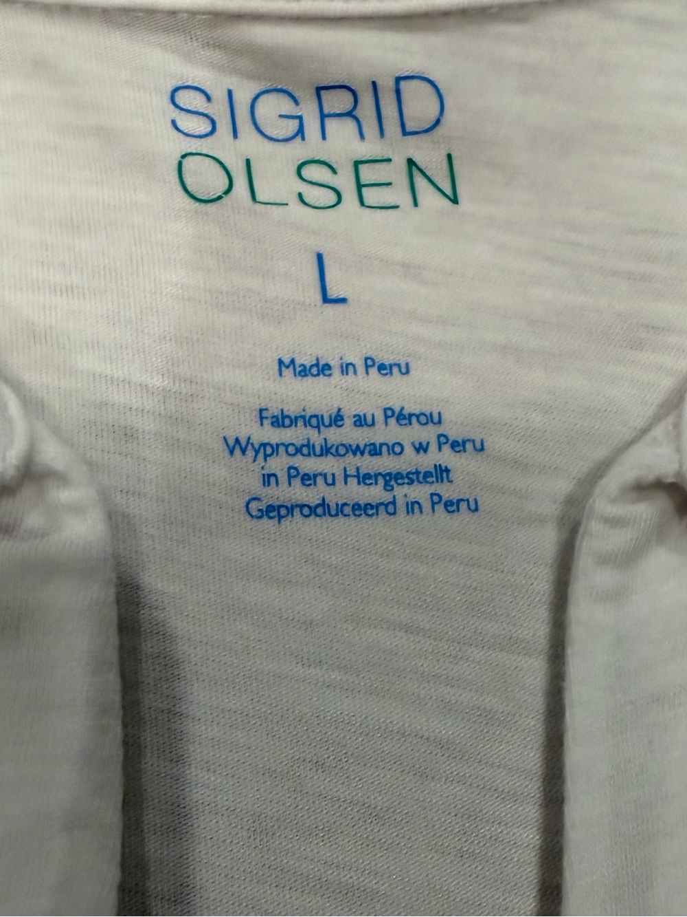 Sigrid Olsen White Sleeveless Collared Split Neck Stretch Top L - Picture 7 of 8